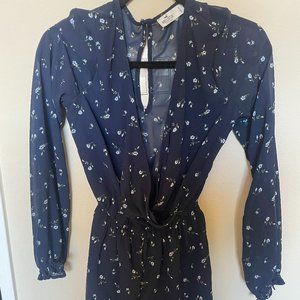Hollister Blue Floral Flowy Romper